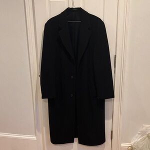 Classic Black Men's Winter Wool Over Coat Claiborne